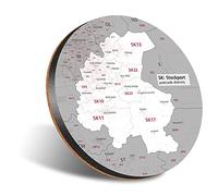 1 x Round Jumbo Size Coaster 12cm Stockport District Cork Backed MDF Glossy Tea Coffee Accessory #55602