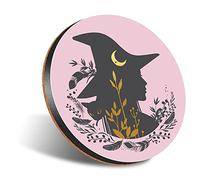 1 x Round Jumbo Size Coaster 12cm Witch Moon Wild Herbs Cork Backed MDF Glossy Tea Coffee Accessory #61017
