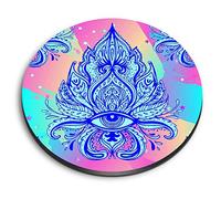1 x Round MDF Magnet - All Seeing Eye Hamsa Fatima Hand 14233