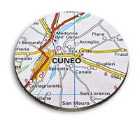 1 x Round MDF Magnet - Cuneo Italy Italian Travel Map 44748