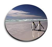 1 x Round MDF Magnet - Cute Couple Penguin Bird Beach 8237