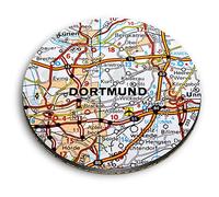 1 x Round MDF Magnet - Dortmund Germany German Travel Map City 44895