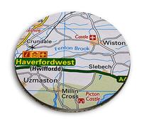1 x Round MDF Magnet - Haverfordwest Wales Welsh UK Map 45304