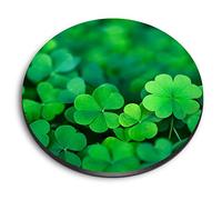 1 x Round MDF Magnet - Lucky Green Clover Irish 2092