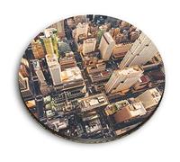 1 x Round MDF Magnet - Manhattan Sunset St Patrick's Cathedral 45670