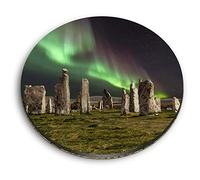 1 x Round MDF Magnet - Northern lights Callanish stones 45886