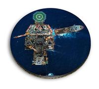 1 x Round MDF Magnet - Offshore Oil Drilling Rig Platform 45906
