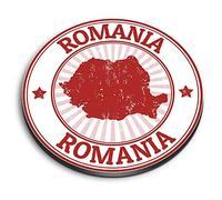 1 x Round MDF Magnet - Romania Map Flag Romanian Tourism 4697