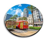 1 x Round MDF Magnet - Trams Trolleybus New Orleans USA 15693