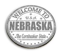 1 x Round MDF Magnet - Welcome Nebraska State USA America 40297