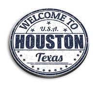 1 x Round MDF Magnet - Welcome To Houston Texas USA Travel 5222