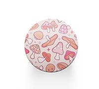 1 x Round Mushroom Coaster - Pink Cute Autumn Kawaii Characters Cartoon Fungi Drinks Bar Birthday Bedroom Room House Circle Gift #81980