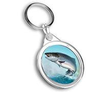 1 x Round Photo Keyring Atlantic Salmon Pink Red Ocean Art |Keychain|Keyring|Charm| #50130