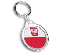 1 x Round Photo Keyring Traditional Poland Polska Polish Flag |Keychain|Keyring|Charm| #56021