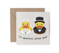 1 x Rubber Ducks Greeting Card - Quackers Pun Duckies Cute Duck Funny Novelty Wedding Anniversary Valentine's Birthday Husband Wife #81573