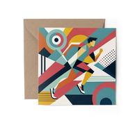 1 x Running Greeting Card - Runner Athletics Sport Birthday Gift #73336