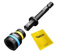 1 x SabreCut SCDIN8-10 Dual Size 8mm & 10mm Magnetic 62mm Long Reversable 2-in-1 Easy Clean Impact Rated Hex Head Nut Socket Driver for Drills and Impact Drivers