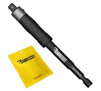 1 x SabreCut SCP14110LSA 110mm 2 in 1 Combi Bit Holder Socket Adapter - Magnetic Bit Retention Quick Change Sliding Sleeve Impact Rated Steel 1/4" Hex Shank & 1/4" Square Drive