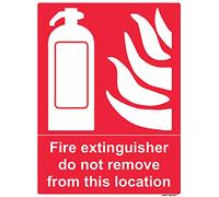 1 x safety sign - fire extinguisher do not remove - self adhesive weather proof vinyl sticker label - 15cm x 20cm (MPN-5102)