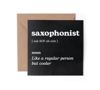 1 x Saxophonist Greeting Card - Saxophone Player Musician Dictionary Description Regular But Cooler Sport Definition Funny Joke Hobby Job Happy Birthday #83733