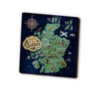 1 x Scotland Map MDF Magnet - Scottish Edinburgh Travel Landmarks Souvenir Fridge Toolbox #72983