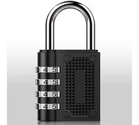 1 x Secure 4-Digit Combination Padlock for Gym, School, and Employee Lockers, Cabinet, Toolbox - Outdoor Combination Lock for Gate, Door, Shed, Fence Black 1 Pack
