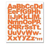1 x Set of A-Z Orange Capital & Small Letters Full Alphabet - Removable Self Adhesive Waterproof Durable Vinyl Stickers - Cut to the sticker Shape - size 20mm