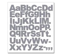 1 x Set of A-Z Silver Capital & Small Letters Full Alphabet - Removable Self Adhesive Waterproof Durable Vinyl Stickers - Cut to the sticker Shape - size 20mm