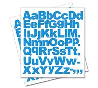 1 x Set of A-Z Sky Blue Capital & Small Letters Full Alphabet - Removable Self Adhesive Waterproof Durable Vinyl Stickers - Cut to the sticker Shape - size 20mm
