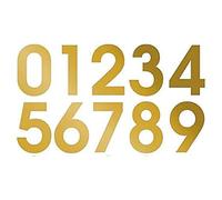 1 x Set of Big Gold 0-9 Numbers - Removable Self Adhesive Waterproof Durable Vinyl Stickers - Digitally Cut to the sticker Shape - size 50mm