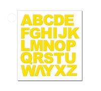 1 x Set of Full Alphabet Giant Yellow Letters - Removable Self Adhesive Waterproof Durable Vinyl Stickers - Cut to the sticker Shape - size 100mm
