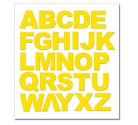 1 x Set of Full Alphabet Yellow Letters - Removable Self Adhesive Waterproof Durable Vinyl Stickers - Cut to the sticker Shape - size 20mm