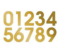 1 x Set of Giant Gold 0-9 Numbers - Removable Self Adhesive Waterproof Durable Vinyl Stickers - Digitally Cut to the sticker Shape - size 100mm