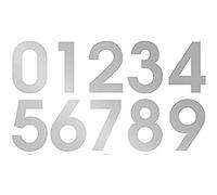 1 x Set of Giant Silver 0-9 Numbers - Removable Self Adhesive Waterproof Durable Vinyl Stickers - Digitally Cut to the sticker Shape - size 100mm