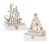 1 x SILVER 22cm CHRISTMAS Festive METAL Lovely STOCKING HANGER, 1 Selected randomly!