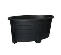 1 x Simpa® Ebony/Black Oval Plastic Garden Planter Indoor & Outdoor Flower / Plant Pot - 55cm diameter - DIY Drainage Holes