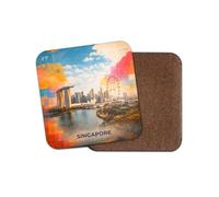 1 x Singapore Coaster - City Travel Holiday Modern Art Souvenir Gift #72099