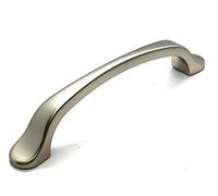 1 x Slimline 96mm 'D' Shaped Handle a matt Nickel Effect Cabinet Door Pull by Swish.