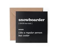 1 x Snowboarder Greeting Card - Snowboarding Fan Dictionary Description Regular But Cooler Sport Definition Funny Joke Hobby Job Happy Birthday #82628