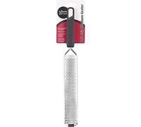 1 x Soft Grip Grater Long Hand Cheese Grater Stainless Steel Handheld Zester Razor Sharp Blade Cheese Grater & Zester for Lemon, Ginger, Root Vegetables, Parmesan Cheese and More Ingredients (Black)