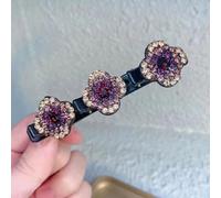 1 x Sparkling Crystal Hair Clips, Braided Hair Clips for Women, Girls, Elegant Rhinestone Hair Clips for Hairstyles, Non-Slip & Stylish for Everyday, Wedding & Party (Purple)