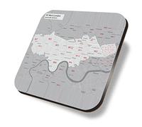 1 x Square Coaster - West London District Cork Backed MDF Glossy Tea Coffee Accessory #55620