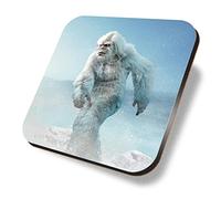 1 x Square Coaster - Yeti Abominable Snowman Monster Snow Cork Backed MDF Glossy Tea Coffee Accessory #53592