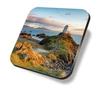 1 x Square Coaster - Ynys Llanddwyn Island Anglesey Wales Cork Backed MDF Glossy Tea Coffee Accessory #52552