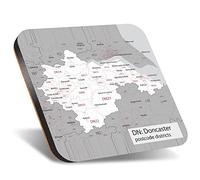 1 x Square Jumbo Size Coaster 12cm Doncaster District Cork Backed MDF Glossy Tea Coffee Accessory #55527