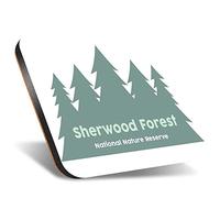 1 x Square Jumbo Size Coaster 12cm Sherwood Forest England Camping Cork Backed MDF Glossy Tea Coffee Accessory #60859