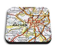 1 x Square MDF Fridge Magnet - Aachen City Germany German Travel Map 44010