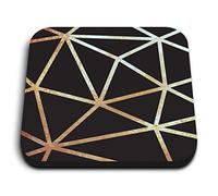1 x Square MDF Fridge Magnet - Black & Gold Abstract Art Deco 21228