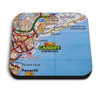 1 x Square MDF Fridge Magnet - Cardiff City Wales Welsh Travel Map 44515
