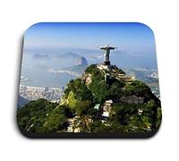 1 x Square MDF Fridge Magnet - Christ the Redeemer Brazil 8910